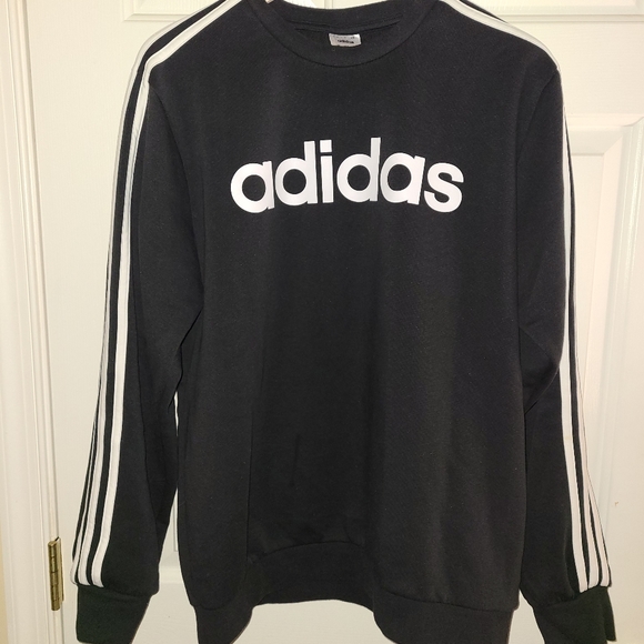 ADIDAS CREWKNECK SWEATSHIRT LARGE L BLACK - Picture 1 of 2